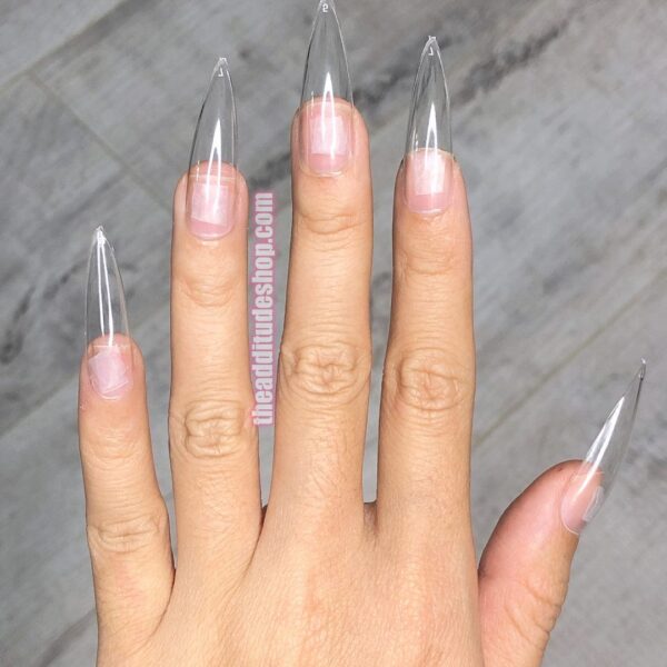 Full coverage Stilleto clear nail 504 pack