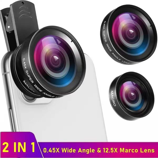 2 in 1 Professional HD 0.45X & 12.5X Macro lens(All Phones)