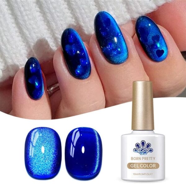 9D Magnetic Cat Eye BLUE Gel Polish Born Pretty MY47