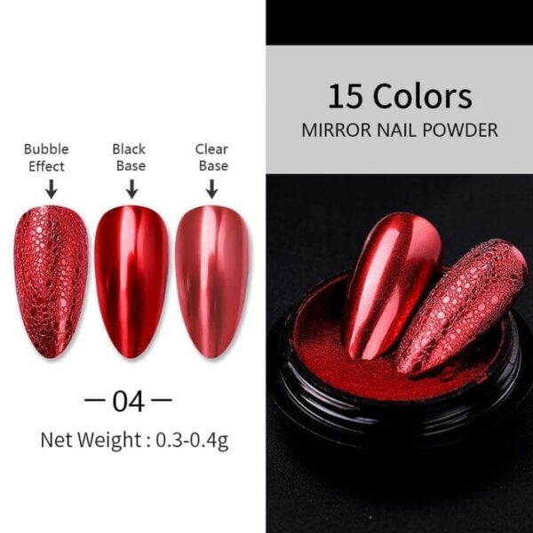 Metallic Chrome Shine Powders RED