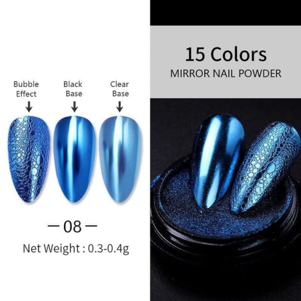 Metallic Chrome Shine Powders Light Blue