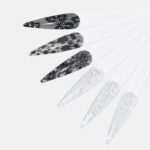 2 Pack Black And White Lace Transfer Foils