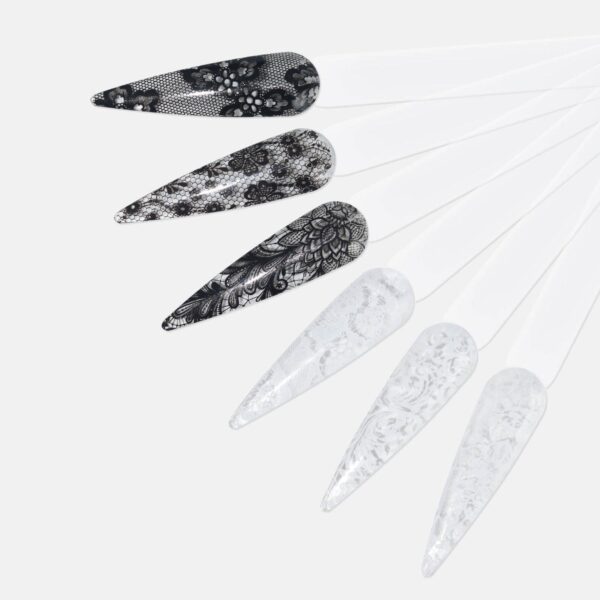 2 Pack Black And White Lace Transfer Foils