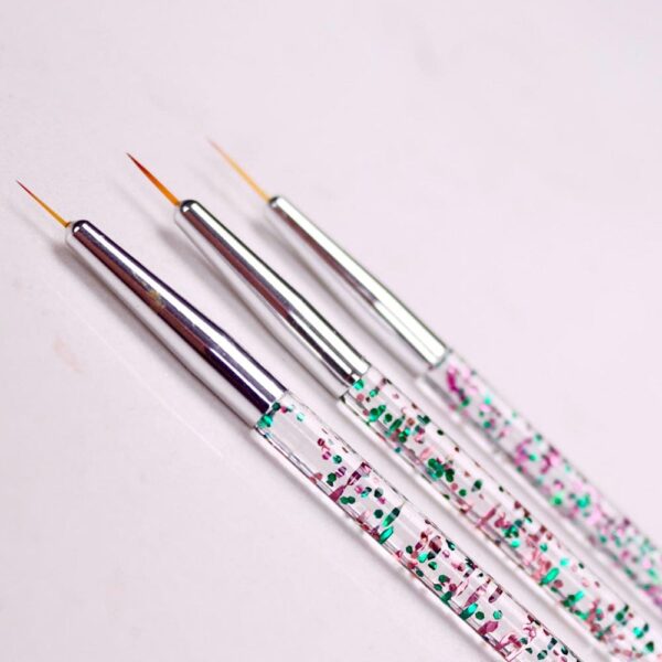 3 pack Liner French Art Brushes Different Sizes