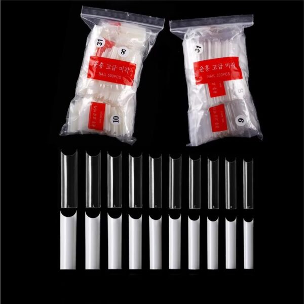 2XL Square 504 Pack Acrylic Nails Tips Clear and Natural