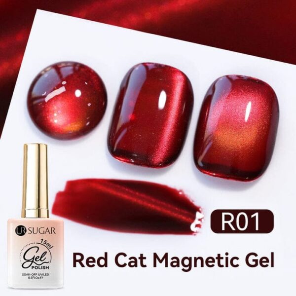 9D Magnetic Cat eye RED R01 Gel Polish UR SUGAR