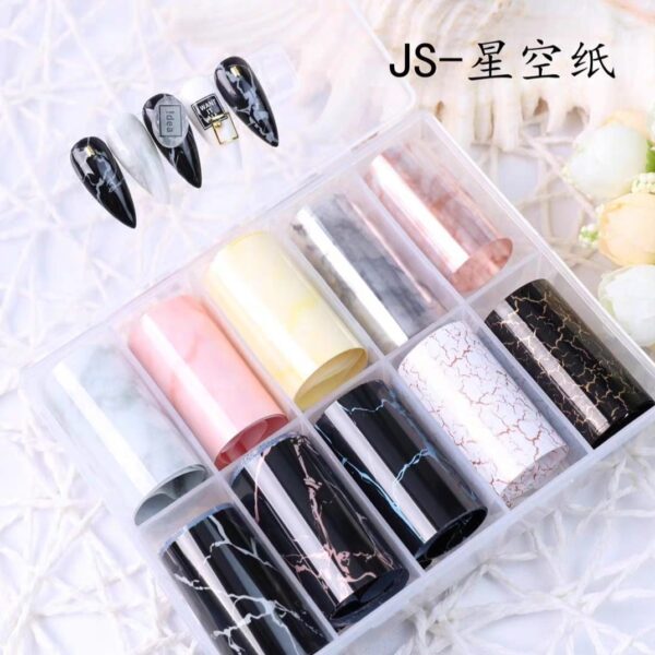 10 Pack Long 3D Marble EASY Tranfer foils