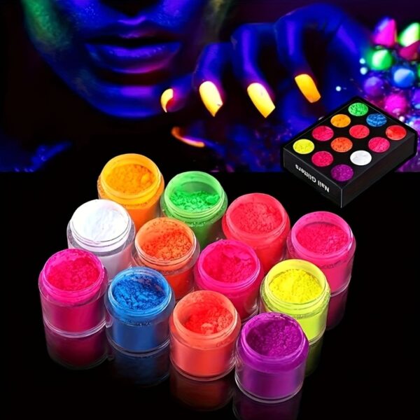 12 Pack Big Neon Pigments Nail ART Designs