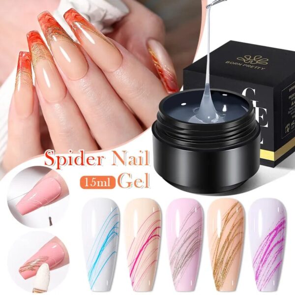 3D Non Wipe Clear Spider Gel Nail Art