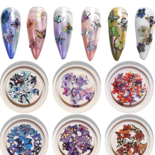 3D Mixed Butterfly Nail Charms