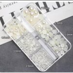 3D Pearls Nail Charms 6 grid Mixed sizes