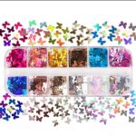 12 Grid Butterfly Sequins Nail Art