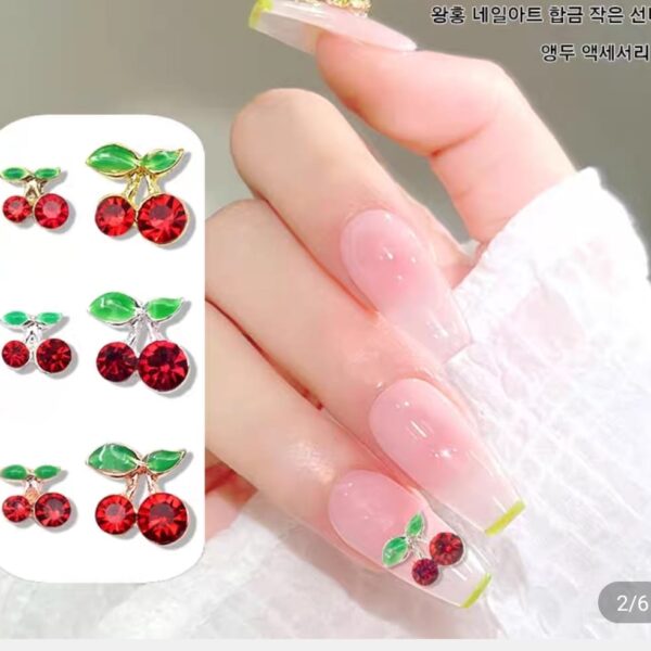 3D Red Cherry Charms 10 pcs