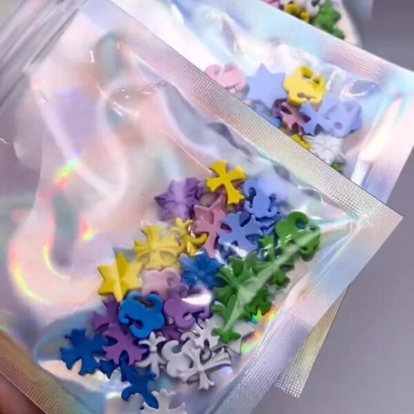 3D Metallic Cross Charms Colored