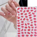3D Red Kisses Nail stickers