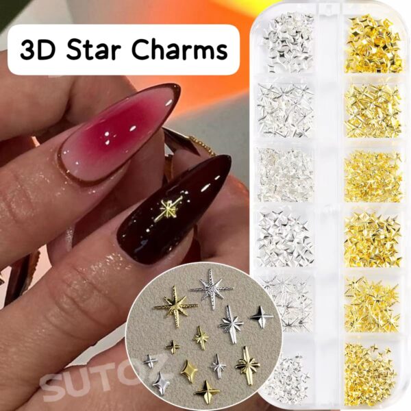3D Star Nail Charms