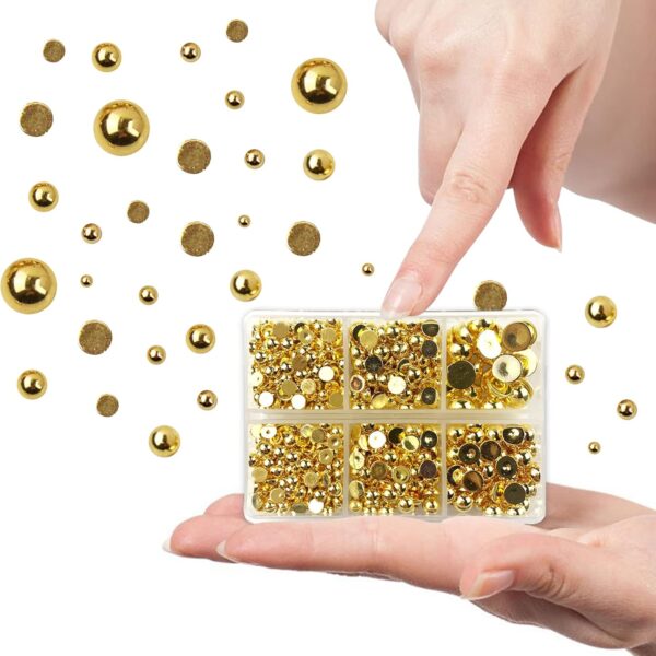 3D Metallic Pearls Flat Back Balls