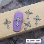 3D Cross Diamond Nail Charms 5 pack