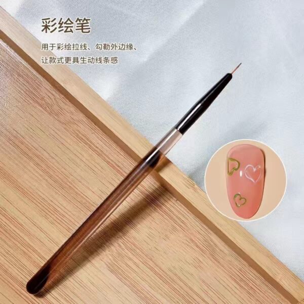 French Gel Liner Brush Nail Art Designs