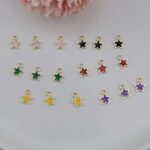 3D 10 Pack Dangle Star Nail Art Charms Mixed colors