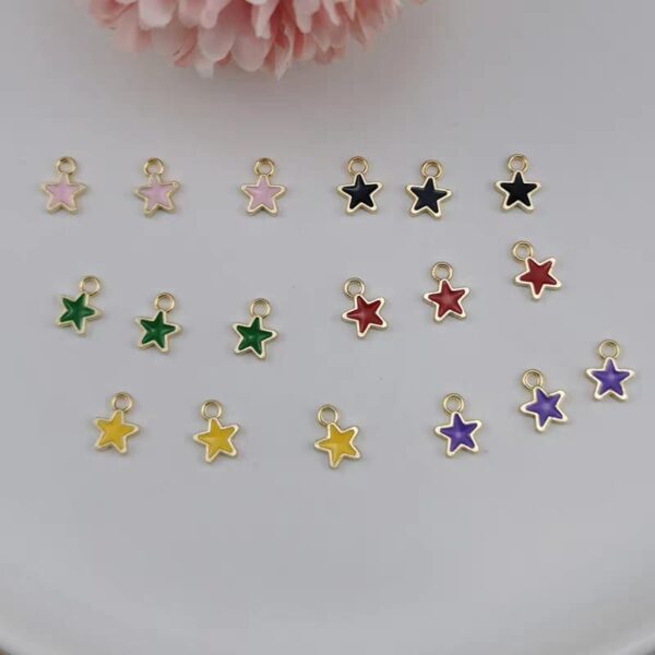 3D 10 Pack Dangle Star Nail Art Charms Mixed colors