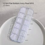 12 Grit Pearls Flat Bottom Nail Art Design