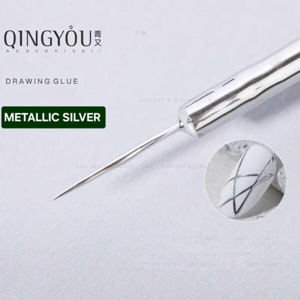 3D Metallic Chrome Liner Nail Art