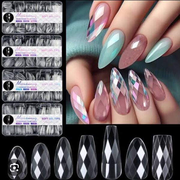 3D Diamond Soft Gel X Nail 12 Sizes