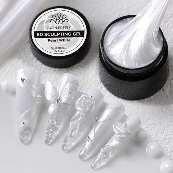 Pearl White 5D Molding Gel Non Stick flower sculpting