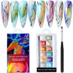 12 Pack Metallic Chrome Water color Marble Set