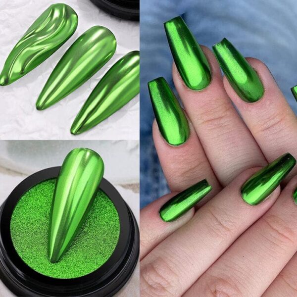 Metallic Chrome Shine Powders Green