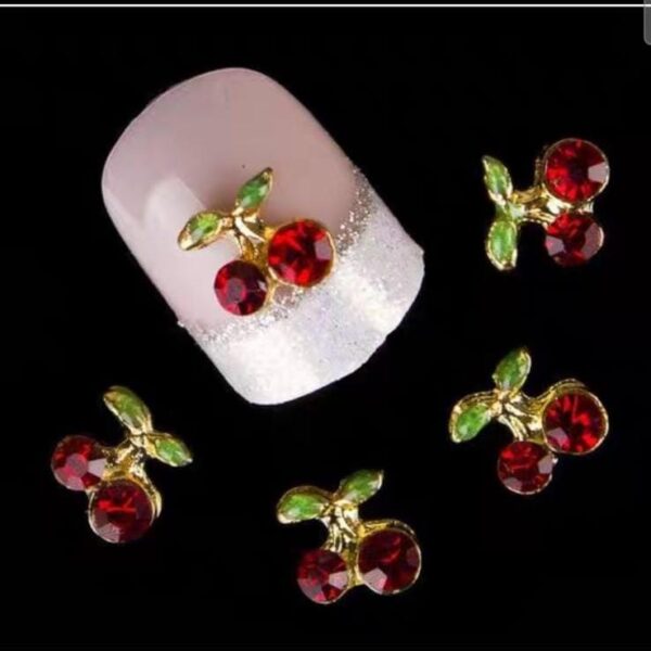 6 Pack Cherry 5D Nail Charms